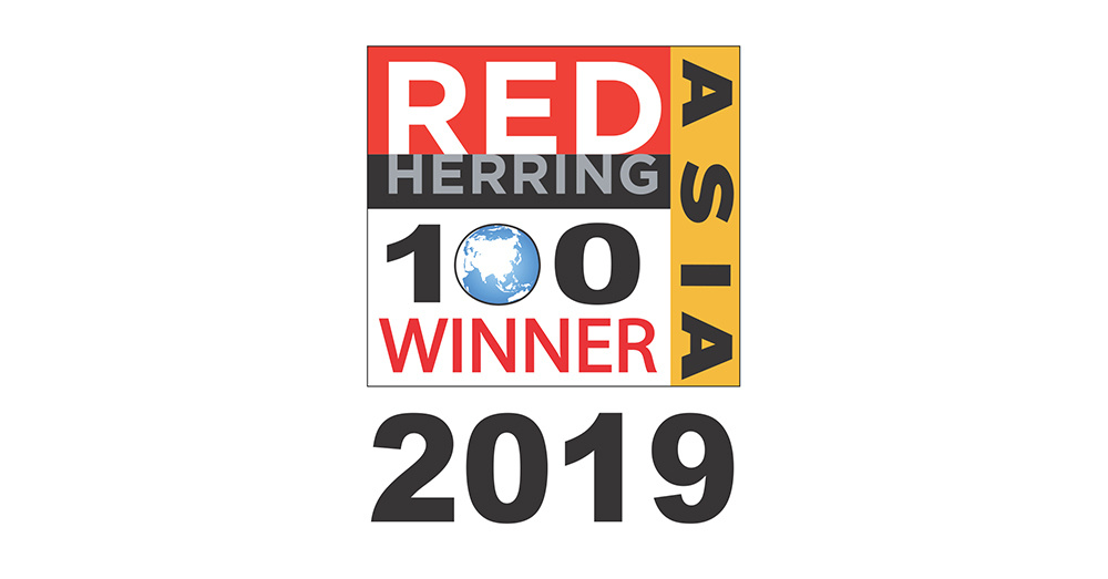 Ranked in Top 100 Asian startups by Red Herring in 2019