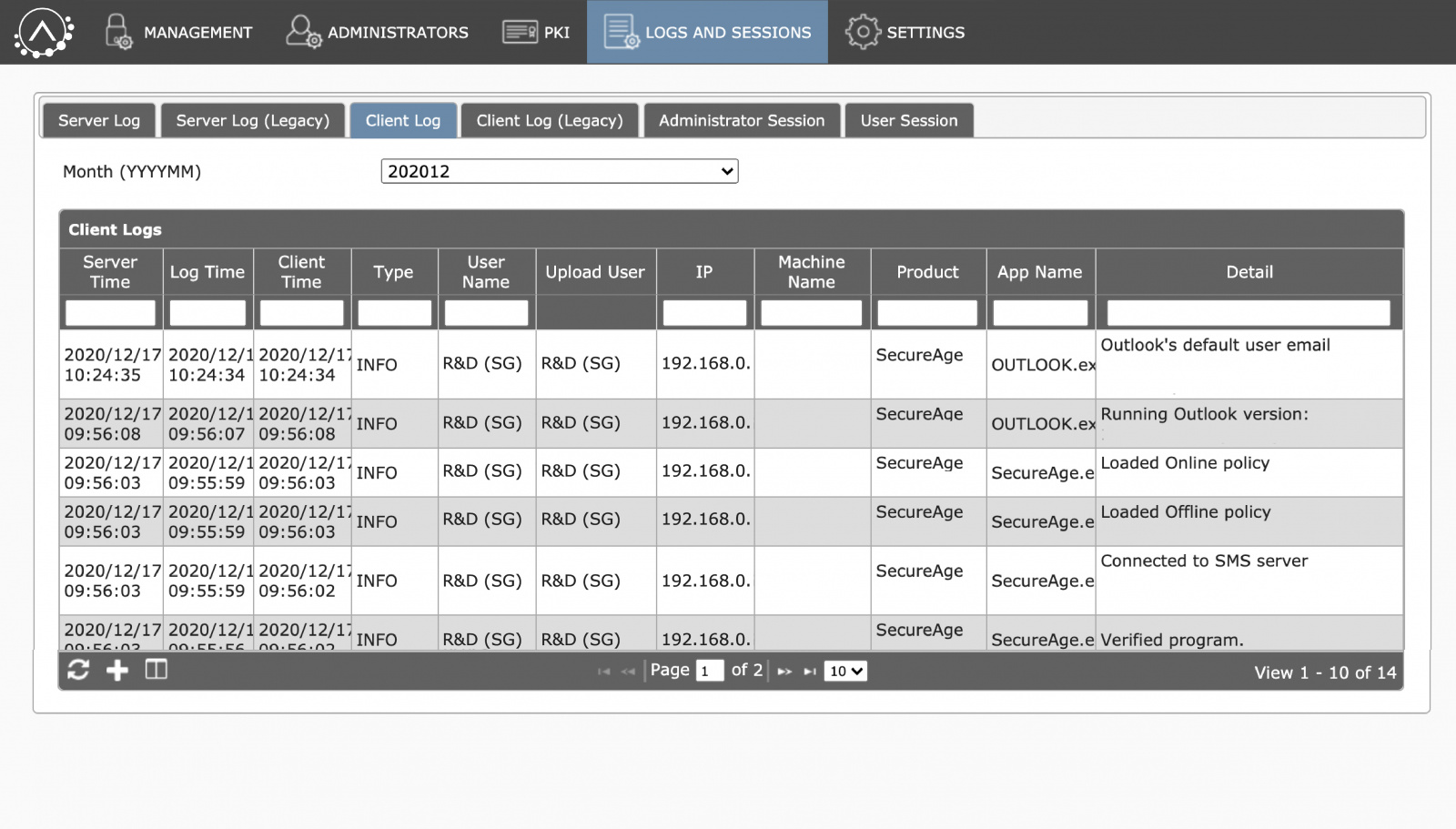 Audit logs