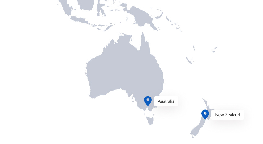 SecureAge partners - Australia & Oceania map