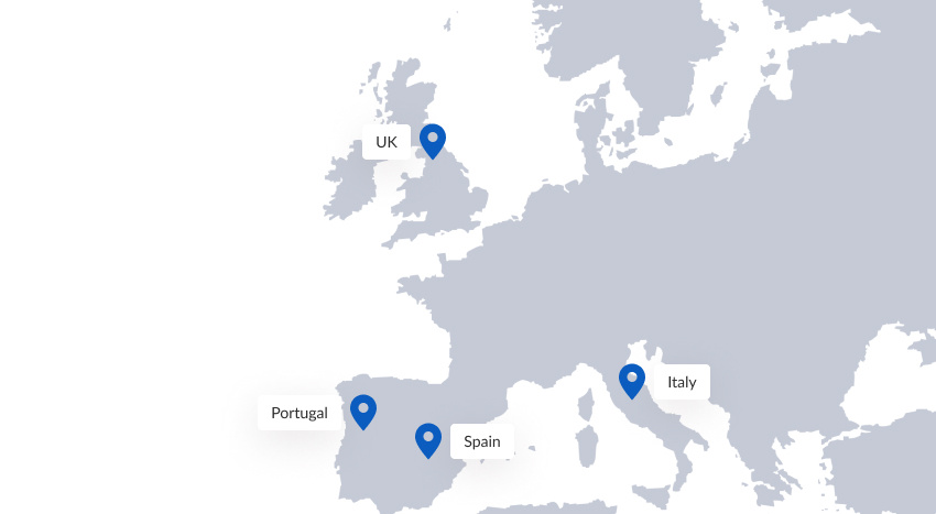 SecureAge partners - Europe map