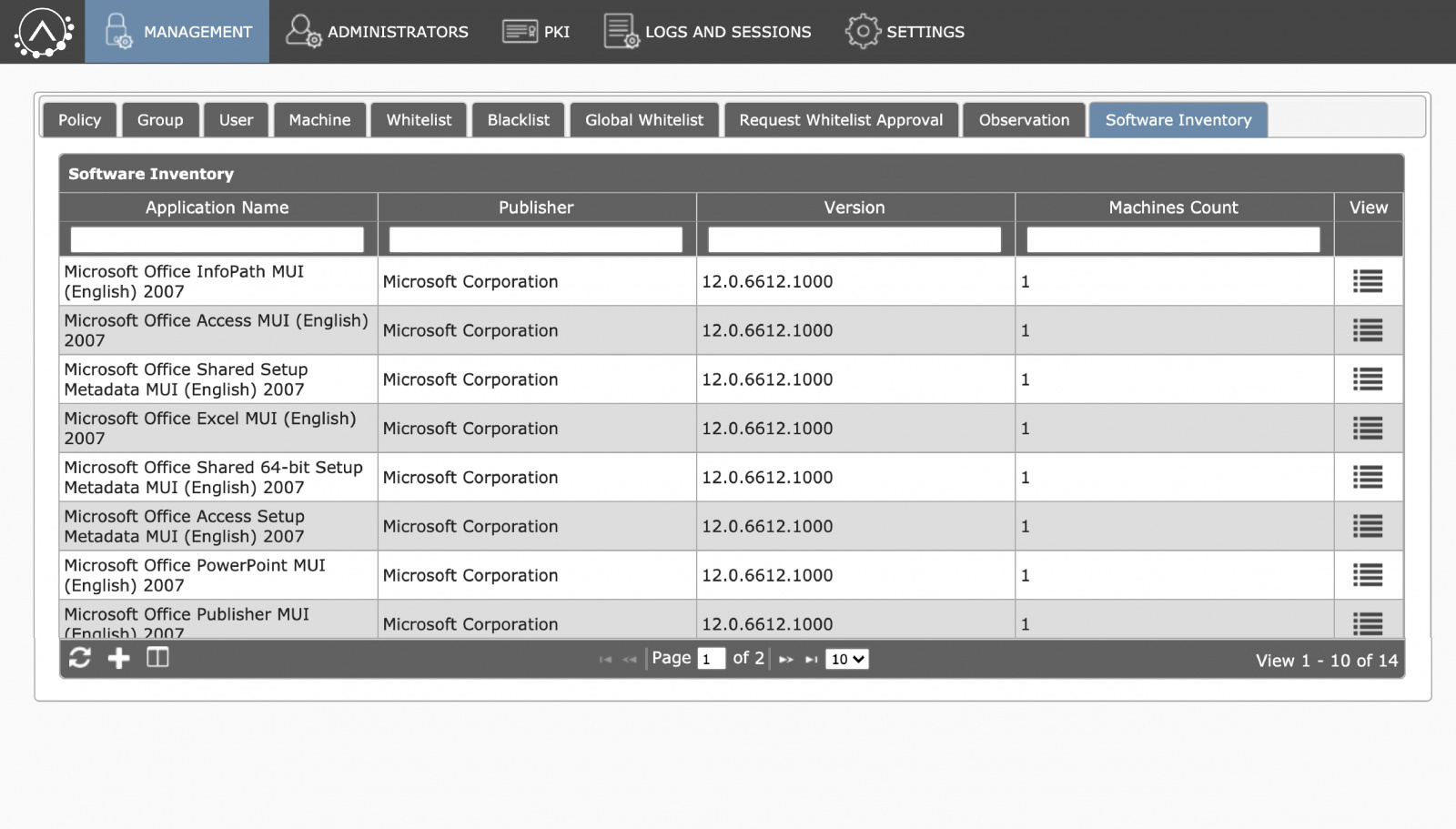 Software and file inventory